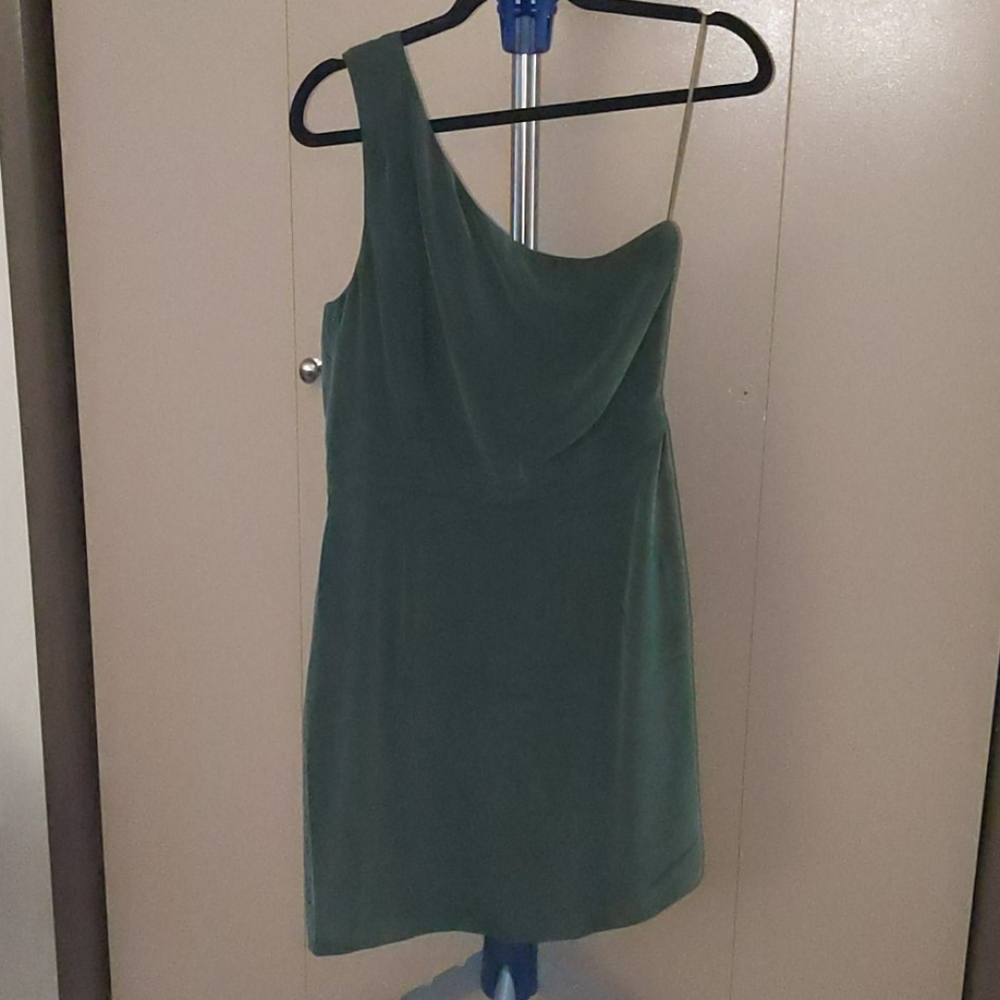 Sz 8 silk J Crew one shoulder dress